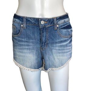 Altar'd state denim shorts with fun white trim size 27/4